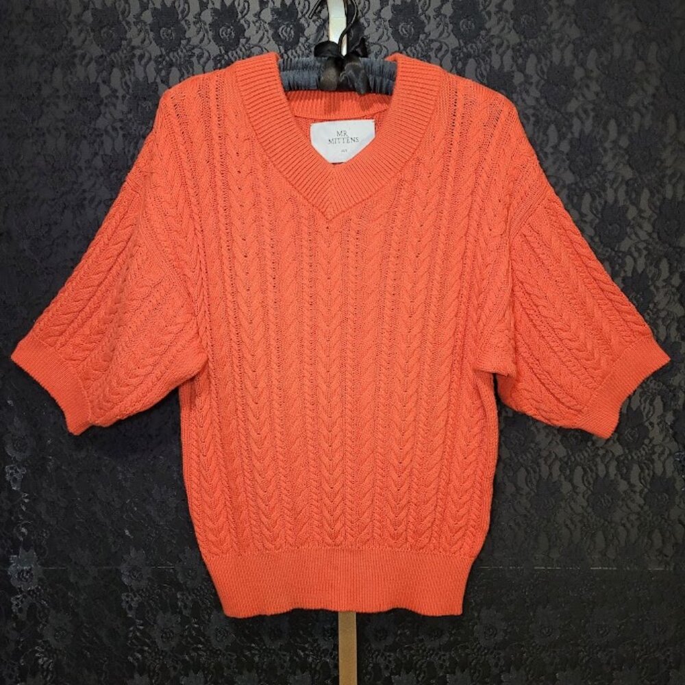 Mr. Mittens Women's Cable Knit 3/4 Sleeve Sweater XS/S